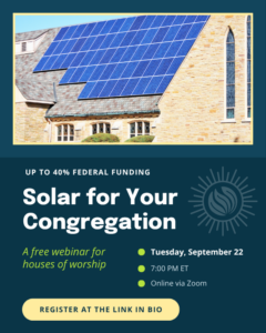 Solar for Your Congregation: Claim Up to 40% in Federal Funding